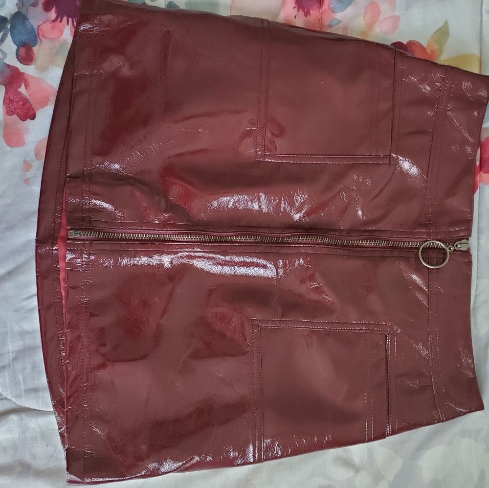 Pleather mini skirt